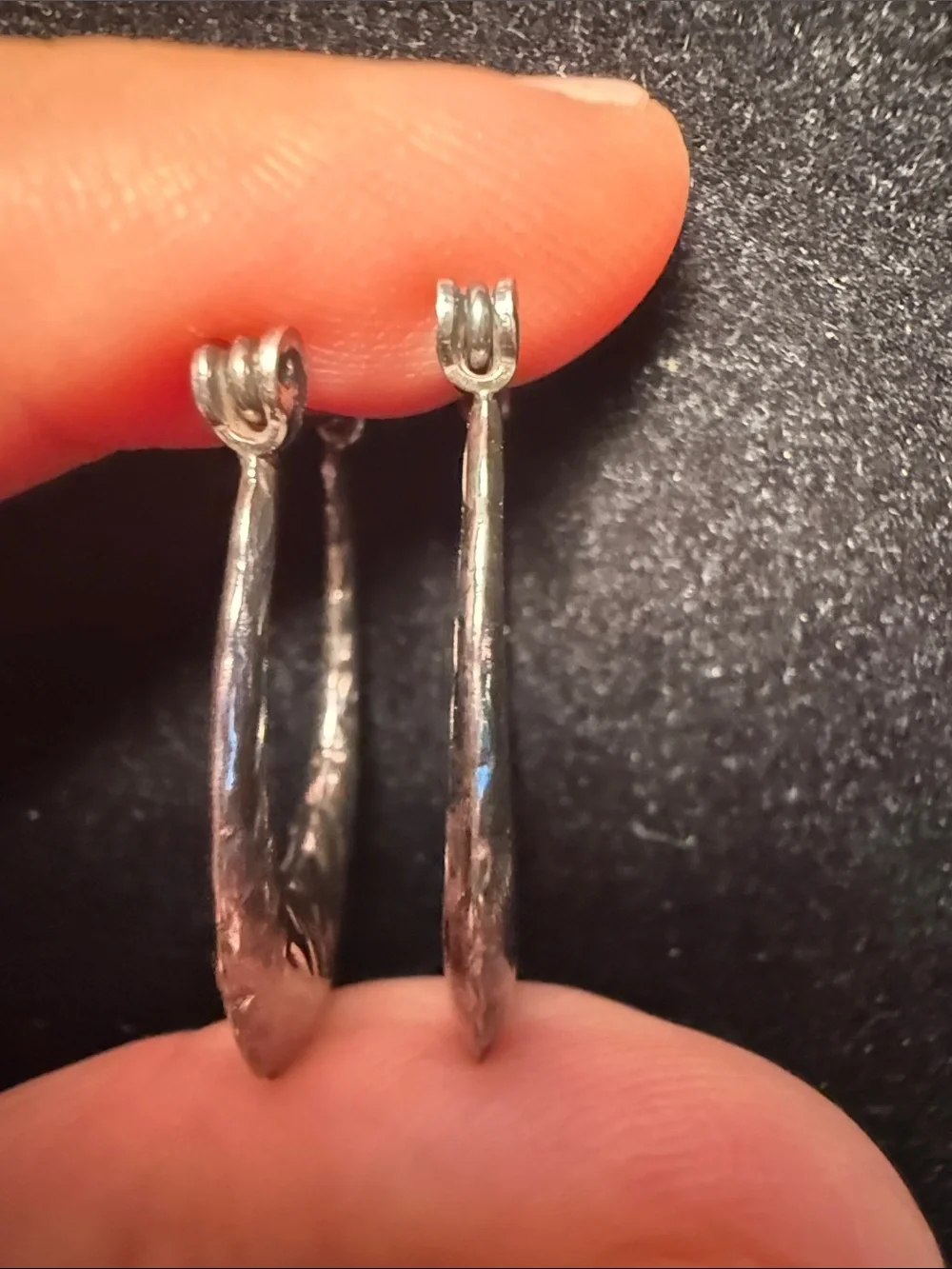 Silver-Toned Textured Hoop Earrings for Women